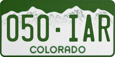 CO license plate 050IAR