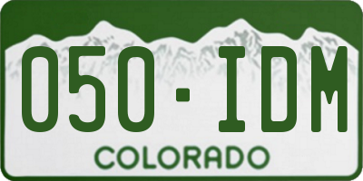 CO license plate 050IDM