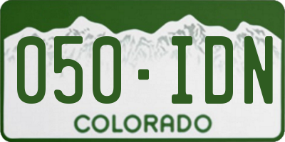 CO license plate 050IDN