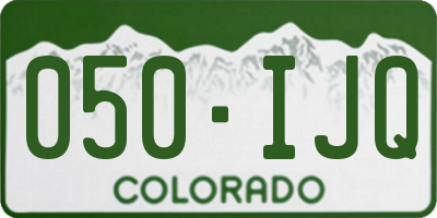 CO license plate 050IJQ