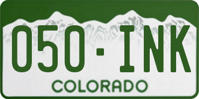 CO license plate 050INK