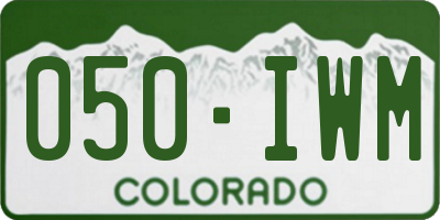 CO license plate 050IWM