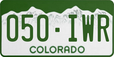 CO license plate 050IWR