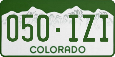 CO license plate 050IZI