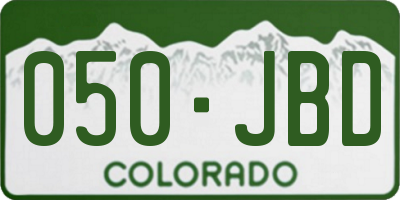 CO license plate 050JBD