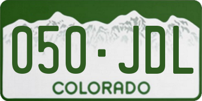 CO license plate 050JDL