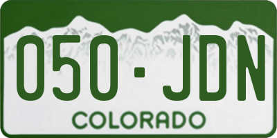 CO license plate 050JDN