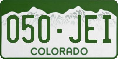 CO license plate 050JEI