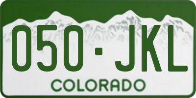 CO license plate 050JKL
