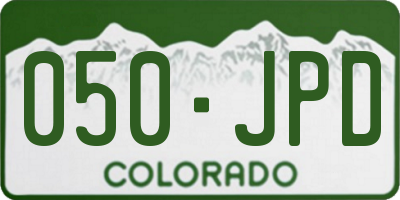 CO license plate 050JPD