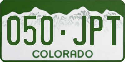 CO license plate 050JPT
