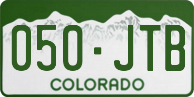 CO license plate 050JTB