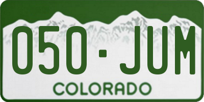 CO license plate 050JUM