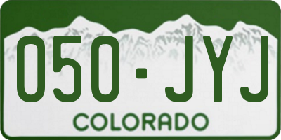 CO license plate 050JYJ