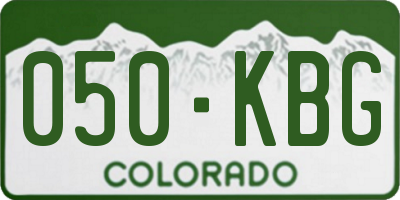 CO license plate 050KBG