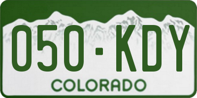 CO license plate 050KDY