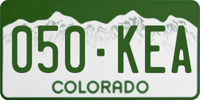 CO license plate 050KEA