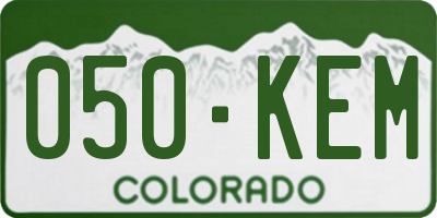 CO license plate 050KEM