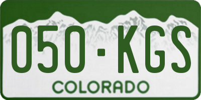 CO license plate 050KGS