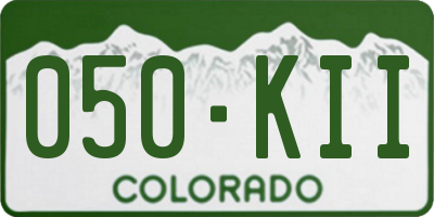 CO license plate 050KII
