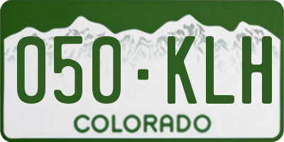 CO license plate 050KLH