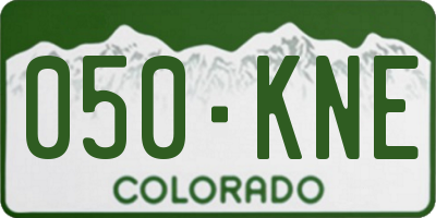 CO license plate 050KNE