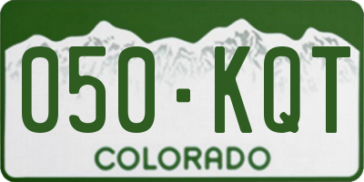 CO license plate 050KQT