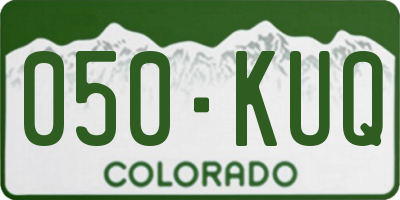 CO license plate 050KUQ