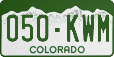 CO license plate 050KWM