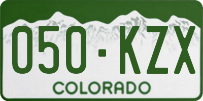 CO license plate 050KZX