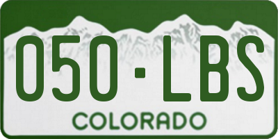 CO license plate 050LBS