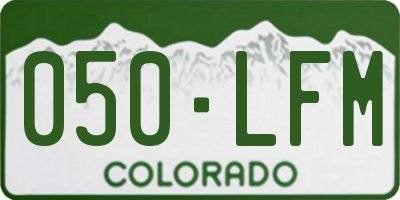 CO license plate 050LFM