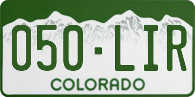 CO license plate 050LIR