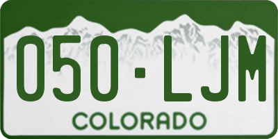 CO license plate 050LJM
