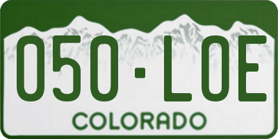 CO license plate 050LOE
