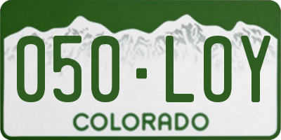 CO license plate 050LOY
