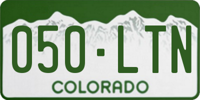 CO license plate 050LTN