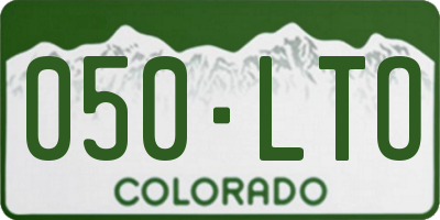 CO license plate 050LTO
