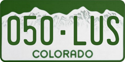 CO license plate 050LUS