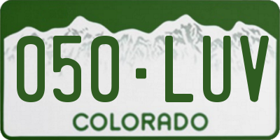 CO license plate 050LUV