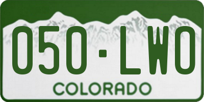 CO license plate 050LWO