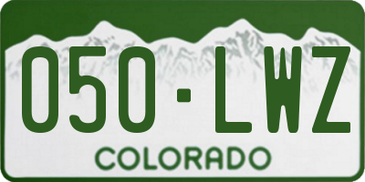 CO license plate 050LWZ