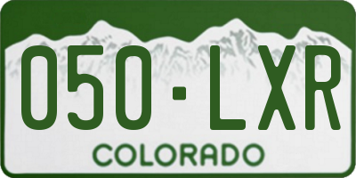 CO license plate 050LXR