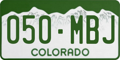 CO license plate 050MBJ