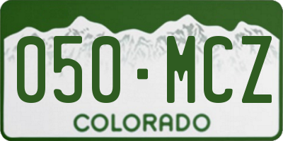 CO license plate 050MCZ