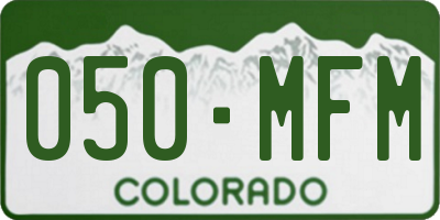 CO license plate 050MFM