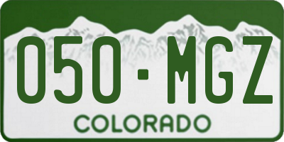 CO license plate 050MGZ