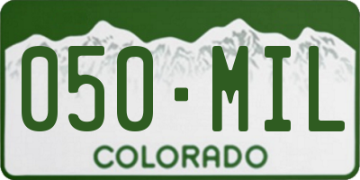 CO license plate 050MIL