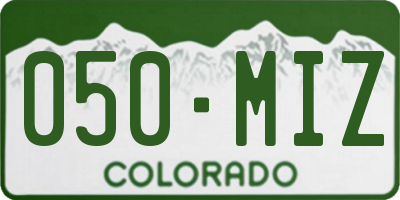 CO license plate 050MIZ