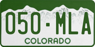 CO license plate 050MLA